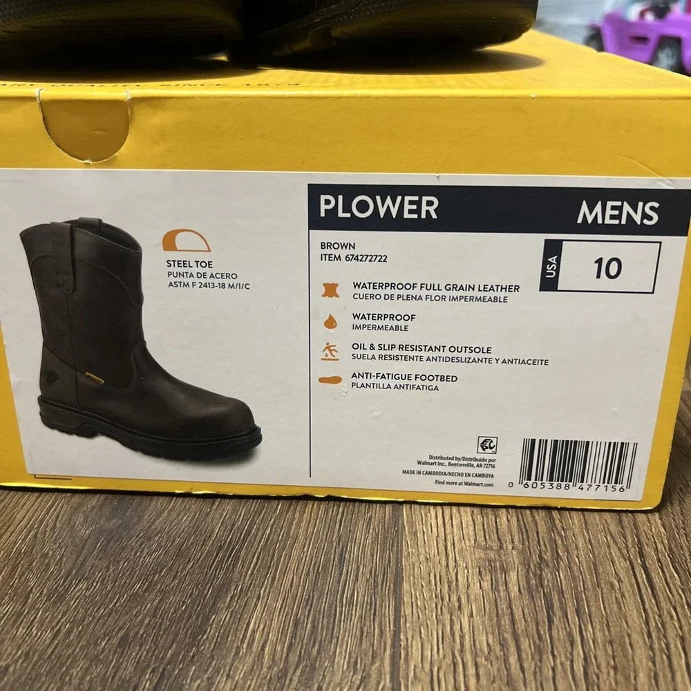 Herman Survivors Men's Size 10 Plower Waterproof Steel Toe Work Leather Boots